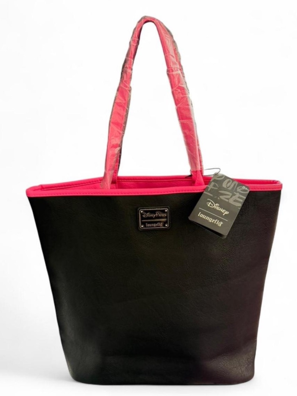 BNWT Disneyland Mickey sequin Loungefly tote bag pink and black - Picture 2 of 6